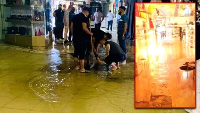 Kuvvetli yağış nedeniyle Kapalıçarşı'yı sel bastı. Patlama gerçekleşti.